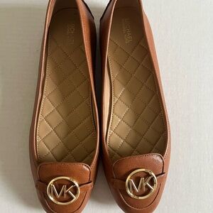 Michael Kors Brown Flats with Gold Emblem